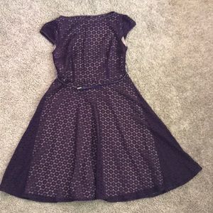 A line purple lace dress